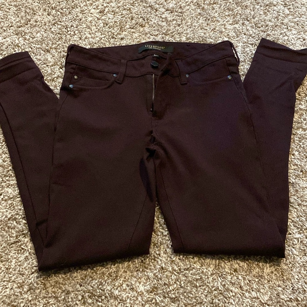 FLAW - LIVERPOOL Stretchy Maroon Skinny Leg Pants